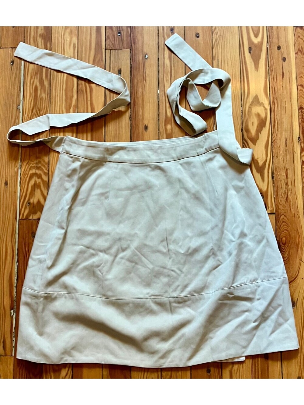 NWT Cozy Earth Lived-In Linen Wrap Skirt Sand M Tie Waist